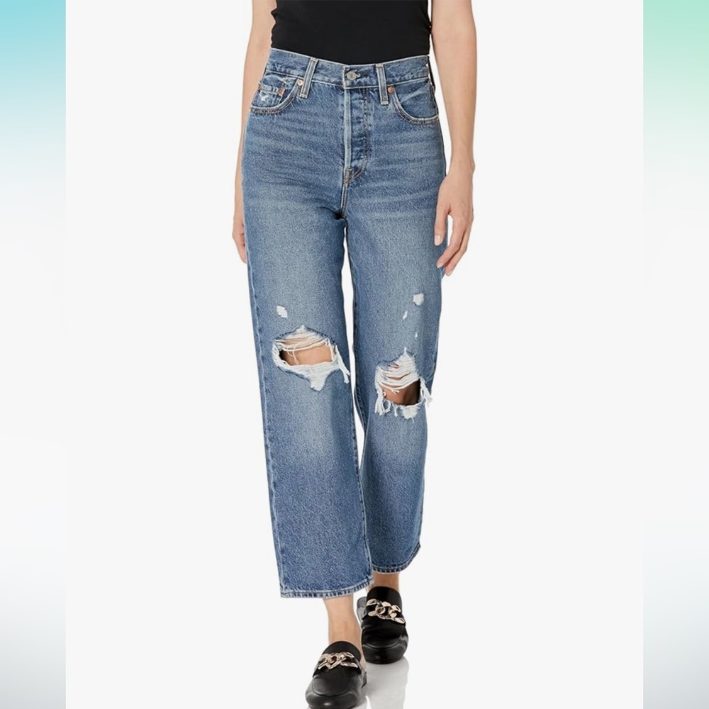 Levi's Women's Ribcage Straight Ankle Distressed Jeans